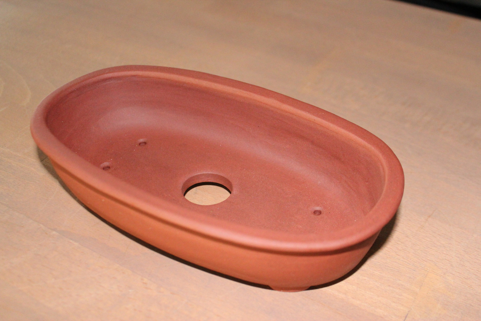 Pot à bonsaï artisanal ovale en grès de Xing – Image 3