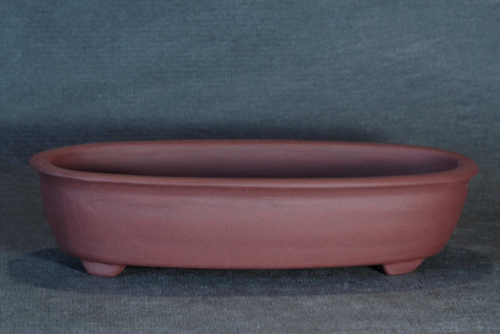 Pot à bonsaï artisanal ovale en grès de Xing