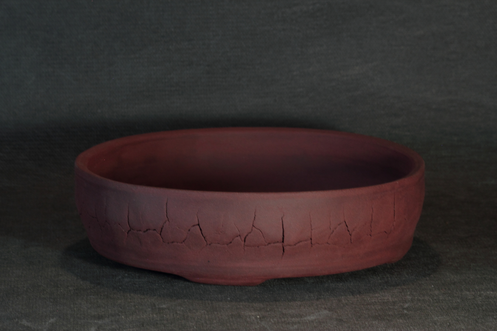 Pot à bonsaï rond craquelé en grès de Xing – Image 3