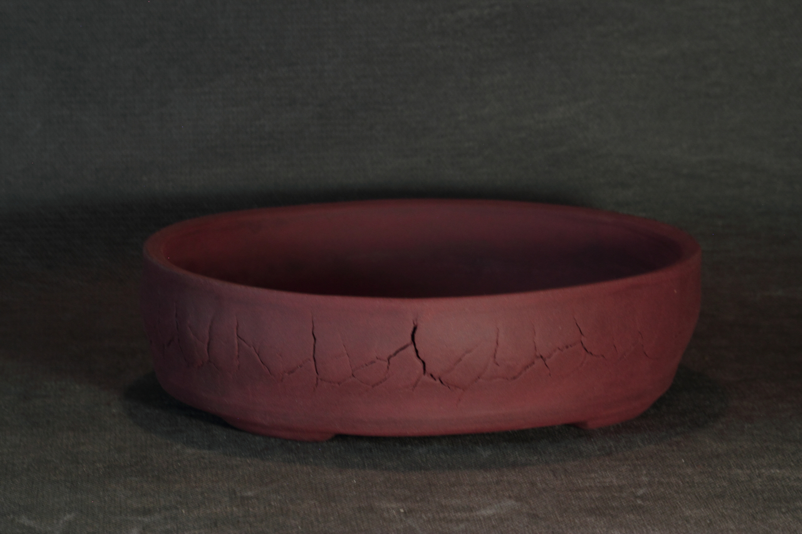Pot à bonsaï rond craquelé en grès de Xing – Image 2