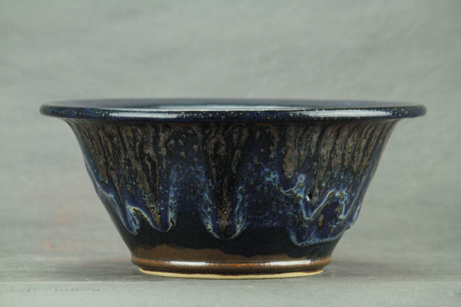 pot à semi cascade émaillé bleu