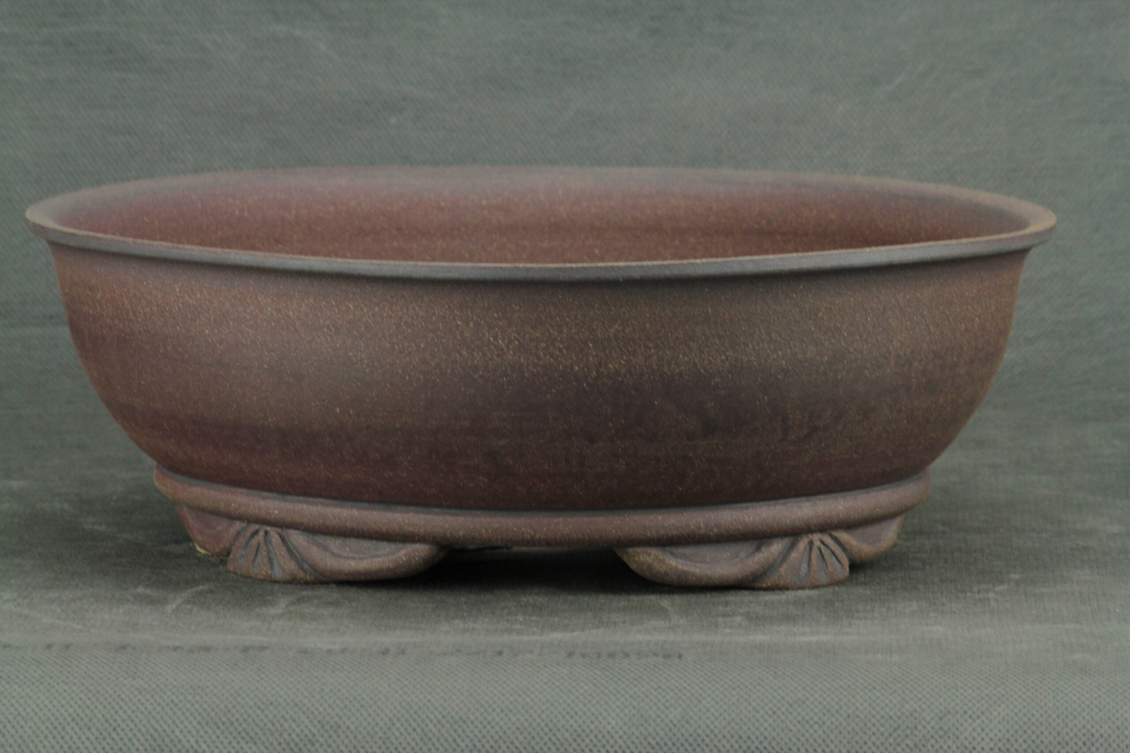 Poterie à bonsaï ronde artisanal en terre brute